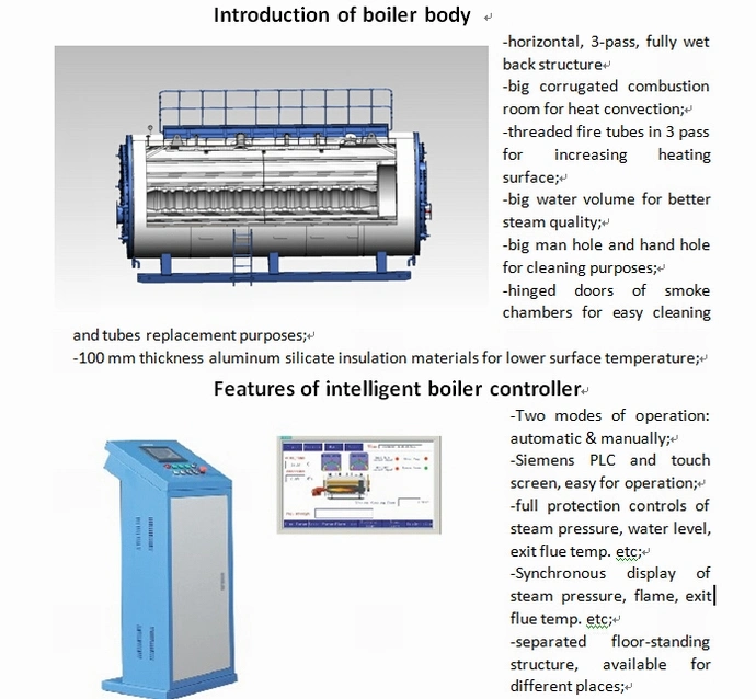 Horizontal Gas, Oil, Dual Fuel Steam Boiler with European Burner